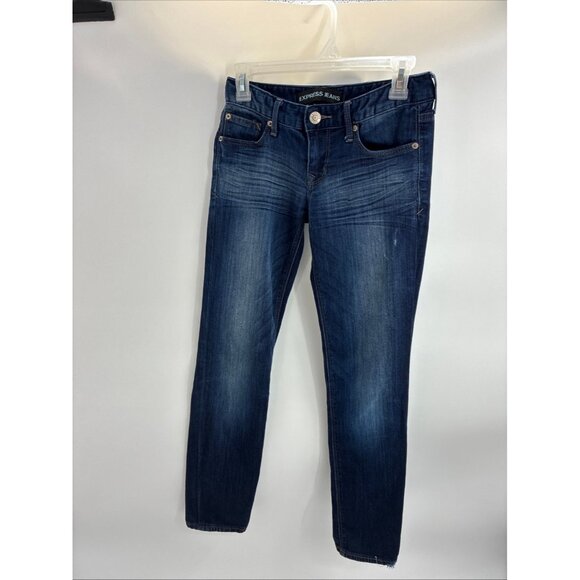 Express Jeans Womens Skinny Low Rise Stella Size 0 Short Stretch Denim - Picture 1 of 7
